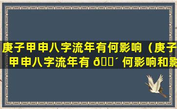 庚子甲申八字流年有何影响（庚子甲申八字流年有 🌴 何影响和影响）